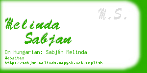 melinda sabjan business card